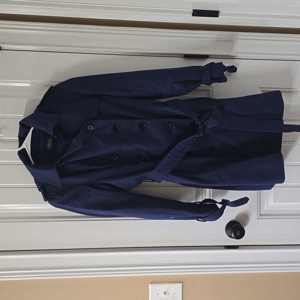 BGSD Women's Navy Trench Coat Medium